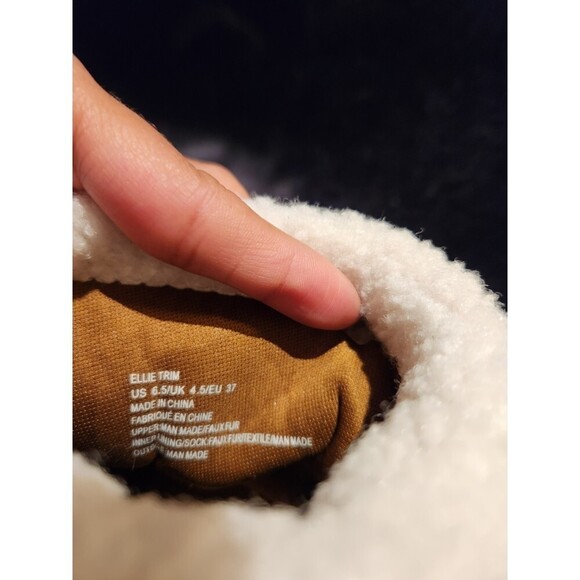 JustFab Brown Ankle Boots with Cream Trim - Picture 8 of 9